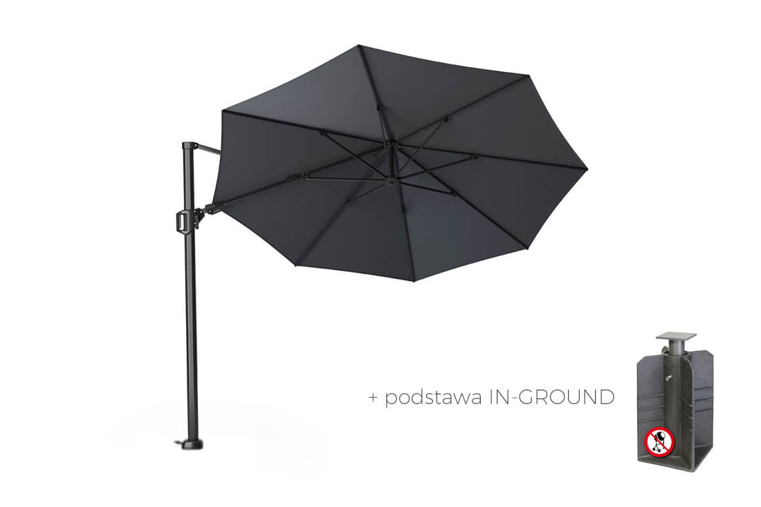 Parasol ogrodowy Challenger T2 Ø 3.5 m z boczną nogą, wariant 6800