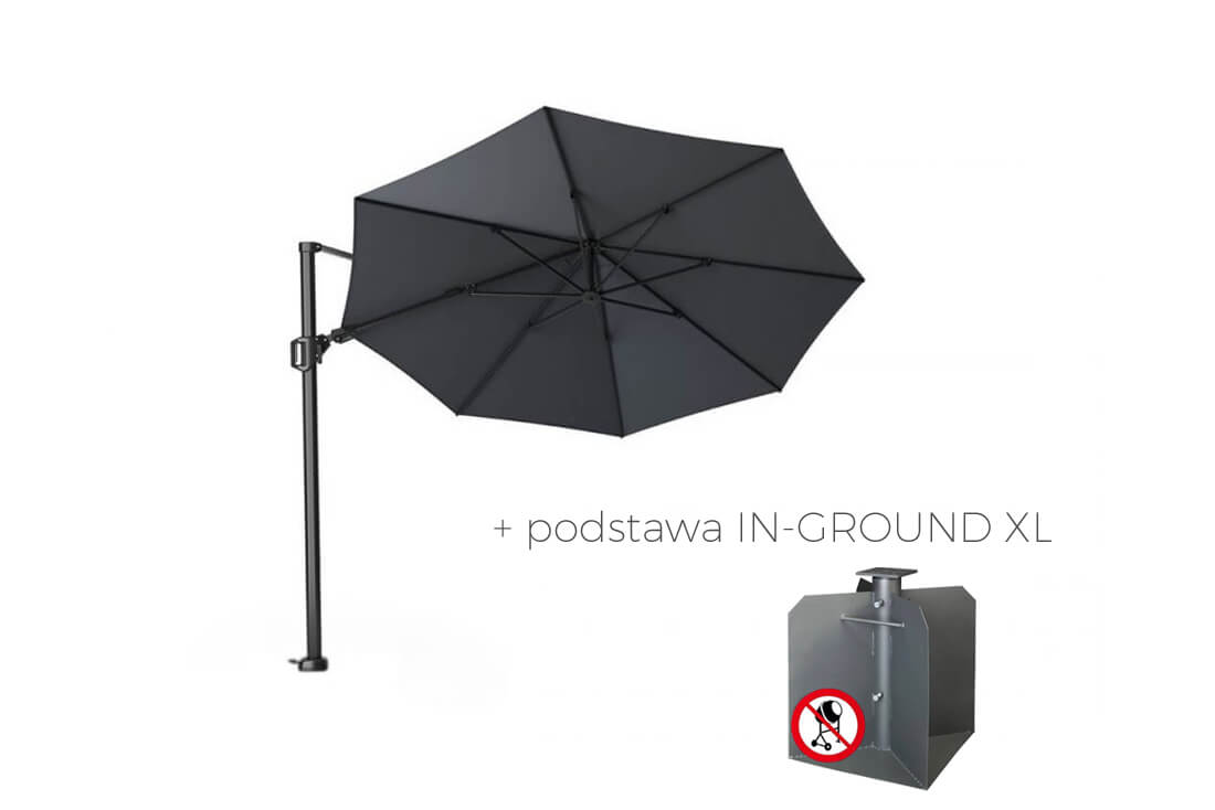 Parasol ogrodowy Challenger T2 Ø 3.5 m z boczną nogą, wariant 65905