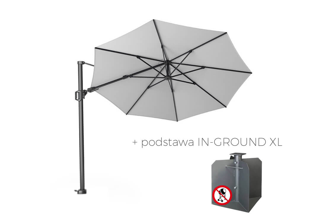 Parasol ogrodowy Challenger T2 Ø 3.5 m z boczną nogą, wariant 65907