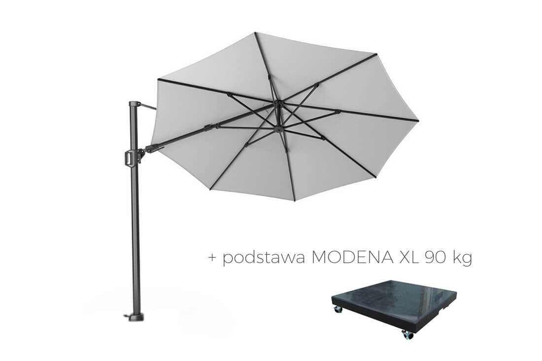 Parasol ogrodowy Challenger T2 Ø 3.5 m z boczną nogą, wariant 65899