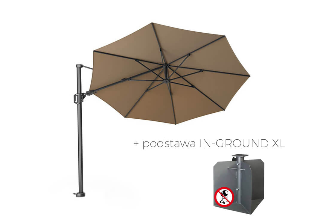Parasol ogrodowy Challenger T2 Ø 3.5 m z boczną nogą, wariant 65906