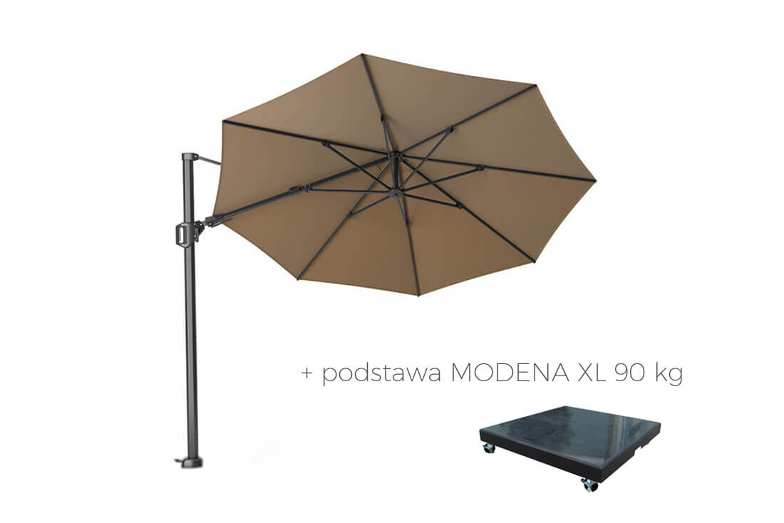 Parasol ogrodowy Challenger T2 Ø 3.5 m z boczną nogą, wariant 65900