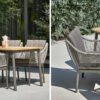 Bijou zestaw stołowy meble ogrodowe aluminiowe krzesła ogrodowe plecione stół teakowy Apple Bee luksusowe meble ogrodowe