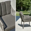 Bijou zestaw stołowy meble ogrodowe aluminiowe krzesło ogrodowe plecione szare Apple Bee luksusowe meble ogrodowe