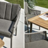 Bijou zestaw stołowy meble ogrodowe aluminiowe krzesło ogrodowe szare tapicerka Bee WettApple Bee luksusowe meble ogrodowe