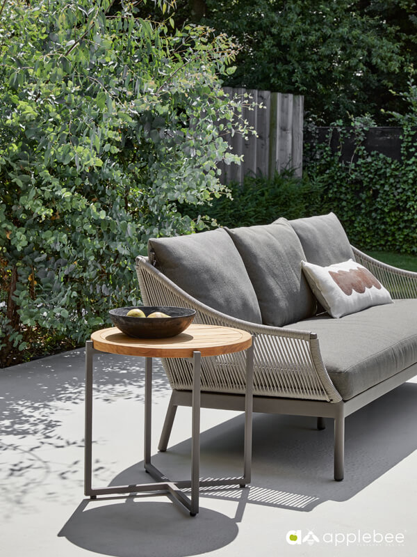 Bijou zestaw wypoczynkowy meble ogrodowe aluminiowe sofa ogrodowa 3 osobowa pleciona lina stolik kawowy Bijou Apple Bee aluminiowe meble ogrodowe