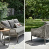 Bijou zestaw wypoczynkowy meble ogrodowe aluminiowe sofa ogrodowa fotel ogrodowy Apple Bee nowoczesne meble ogrodowe