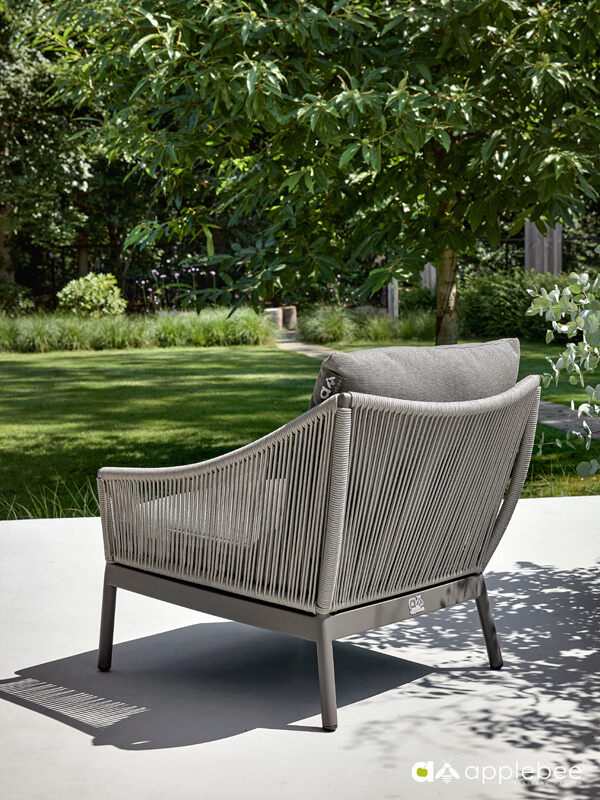 Bijou zestaw wypoczynkowy meble ogrodowe aluminiowe szary fotel ogrodowy lina Apple Bee designerskie meble ogrodowe