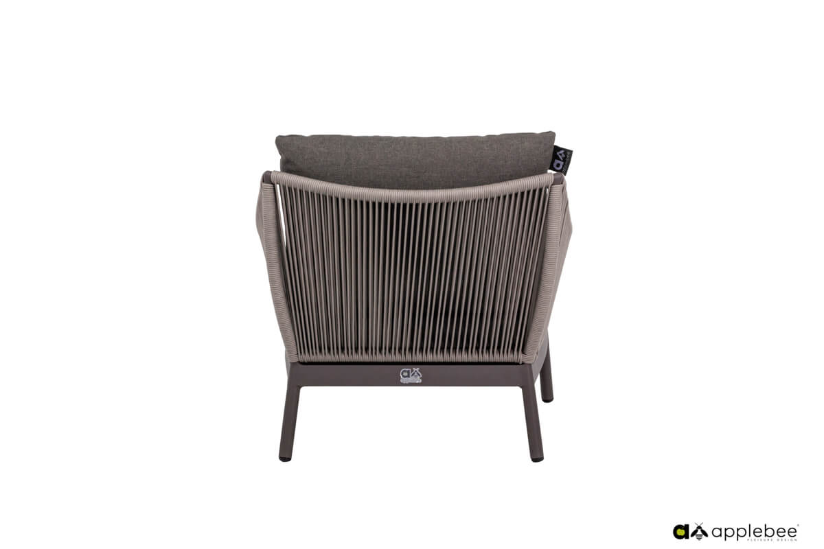 Bijou zestaw wypoczynkowy meble ogrodowe aluminiowe szary fotel pleciony lina aluminium Apple Bee aluminiowe meble ogrodowe