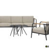 Elle Alu ogrodowy zestaw wypoczynkowy aluminiowy sofa fotel stoliki Apple Bee luksusowe meble ogrodowe