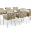 Milou White luksusowe meble stołowe technorattan stół 6 krzeseł zestaw Apple Bee luksusowe meble ogrodowe