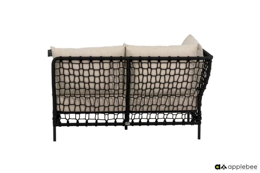 Pure zestaw mebli ogrodowych wypoczynkowych sofa ogrodowa plecionka czarna Apple Bee luksusowe meble ogrodowe aluminiowe