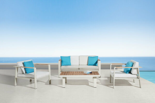 Nofi zestaw mebli ogrodowych z sofą 2 osobową aluminium Higold luksusowe meble ogrodowe