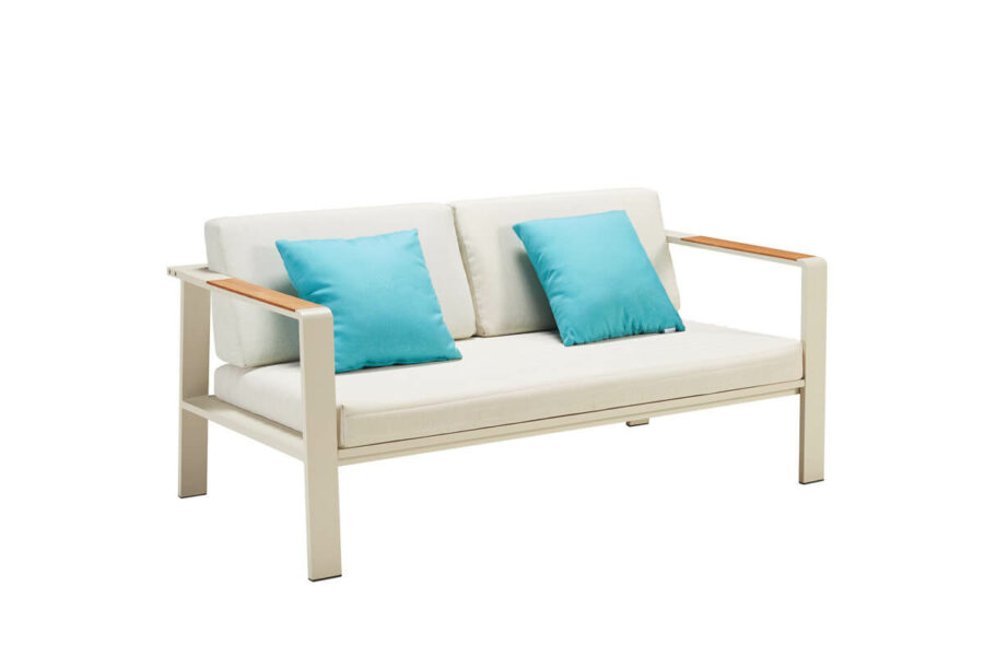 Nofi zestaw mebli ogrodowych z sofą 2 osobową sofa ogrodowa podwójna Higold nowoczesne meble ogrodowe aluminium