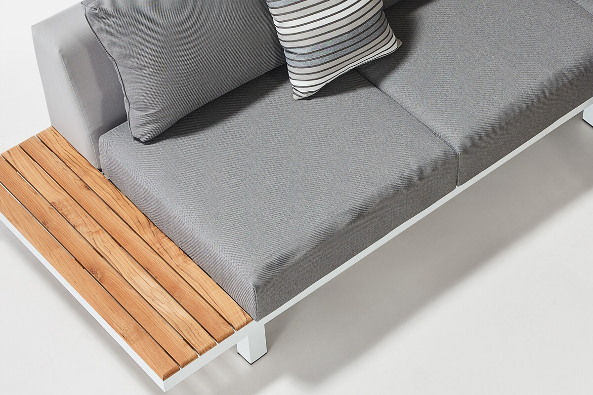 Polo meble ogrodowe aluminiowe narożnik drewno teakowe Higold nowoczesne meble ogrodowe
