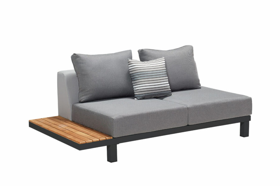 Polo meble ogrodowe aluminiowe narożnik sofa ogrodowa stolik boczny antracytowy Higold nowoczesne meble ogrodowe