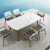 Sheldon meble ogrodowe biały zestaw stołowy 6 osobowy Higold luksusowe meble ogrodowe