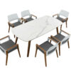 Sheldon meble ogrodowe biały zestaw stołowy dla 6 osób biały stół ogrodowy krzesła ogrodowe Higold meble ogrodowe aluminiowe