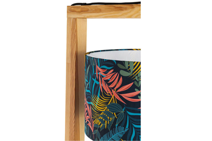 Aria Piccolo lampa ogrodowa stojąca drewno abażur kolorowe liście 01 nowoczesne lampy zewnętrzne