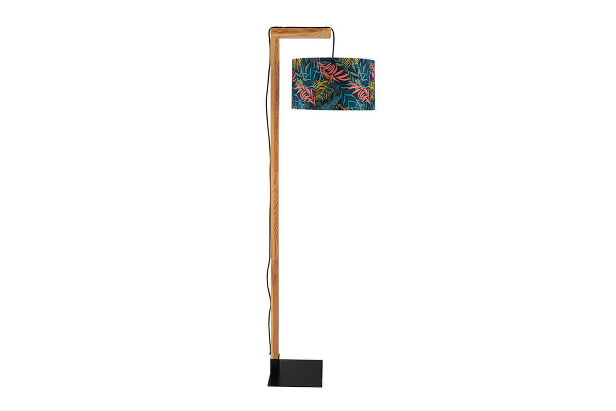 Aria Piccolo lampa ogrodowa stojąca drewno abażur kolorowe liście 01 nowoczesne lampy ogrodowe