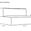 C-2 Edge nowoczesna podwójna sofa ogrodowa wymiary Troispommes Home meble ogrodowe tkanina
