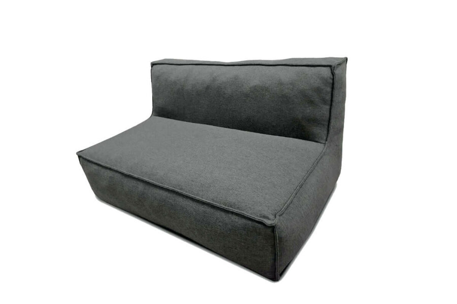 C-2 Edge nowoczesna podwójna sofa ogrodowa z tkaniny ciemnoszara 163 TroisPommes Home ekskluzywne meble ogrodowe