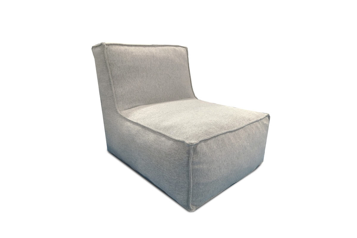 C-2 Edge nowoczesny fotel ogrodowy z tkaniny - kolor jasny szary melanż 