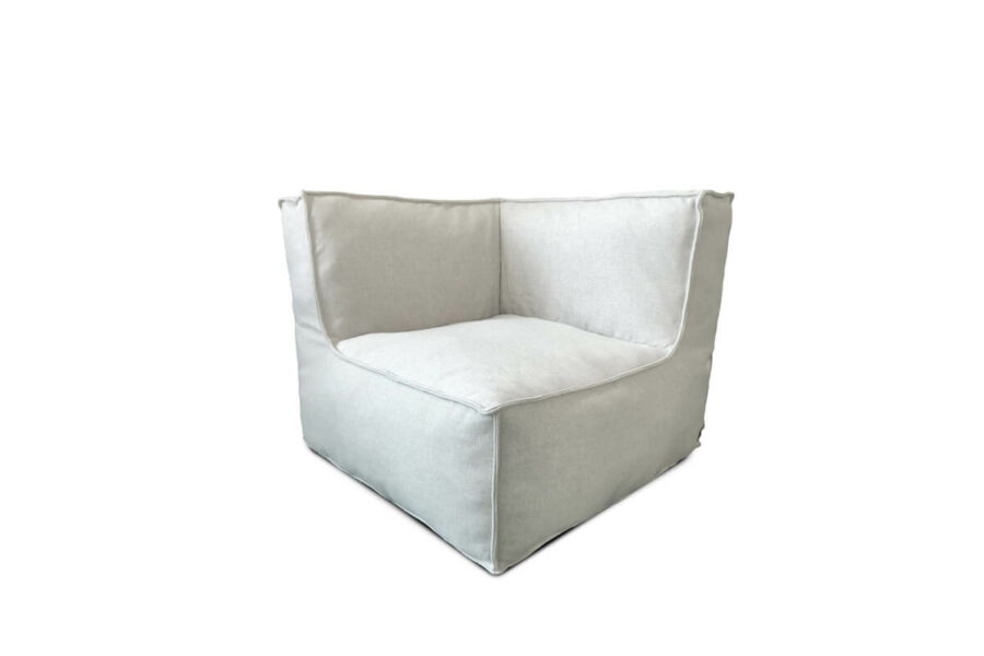 C-2 Edge nowoczesny narożny fotel ogrodowy z tkaniny beżowy 141 TroisPommes Home designerskie meble ogrodowe
