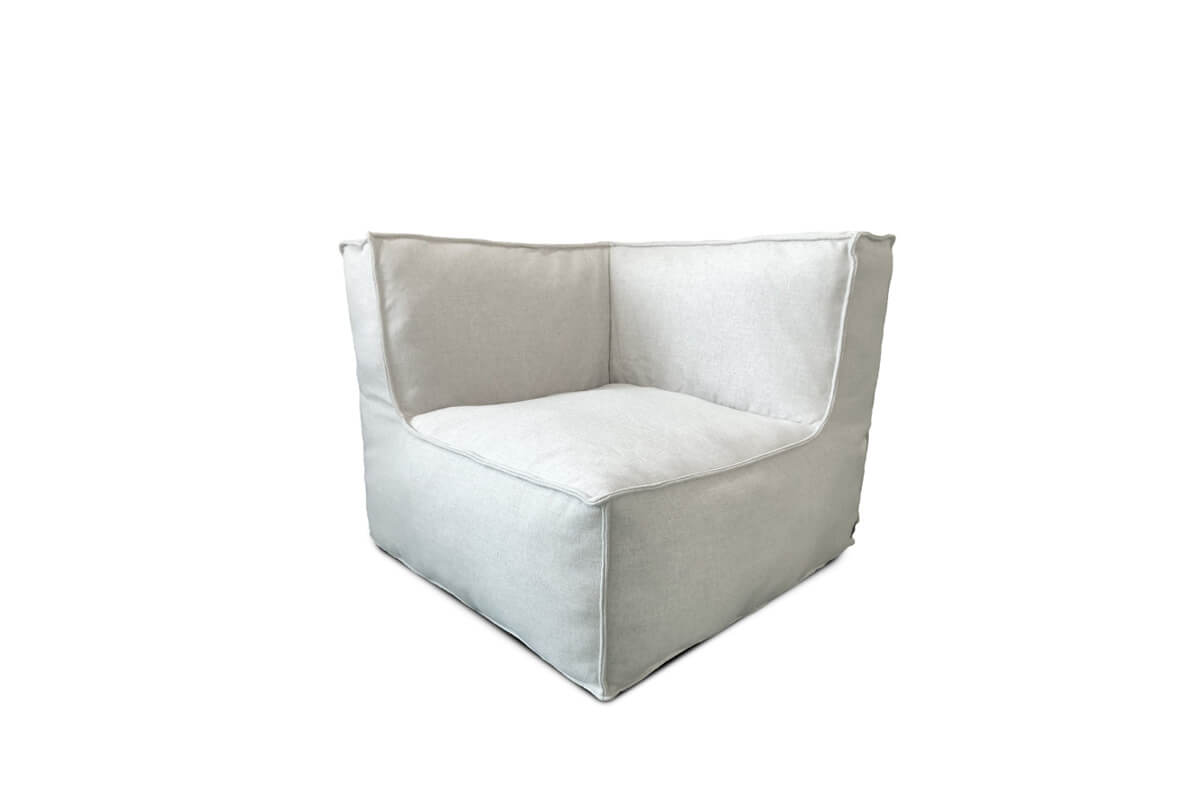 C-2 Edge nowoczesny narożny fotel ogrodowy z tkaniny TroisPommes Home luksusowe meble ogrodowe