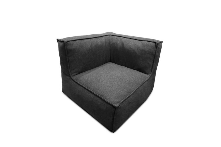 C-2 Edge nowoczesny narożny fotel ogrodowy z tkaniny ciemnoszary 163 TroisPommes Home designerskie meble ogrodowe