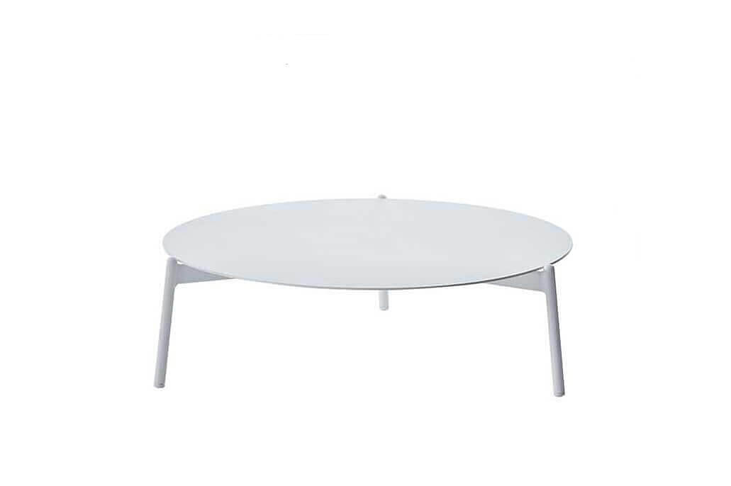 Ambience ogrodowy stolik kawowy z aluminium biały duży large 103 cm Twoja Siesta meble ogrodowe aluminium