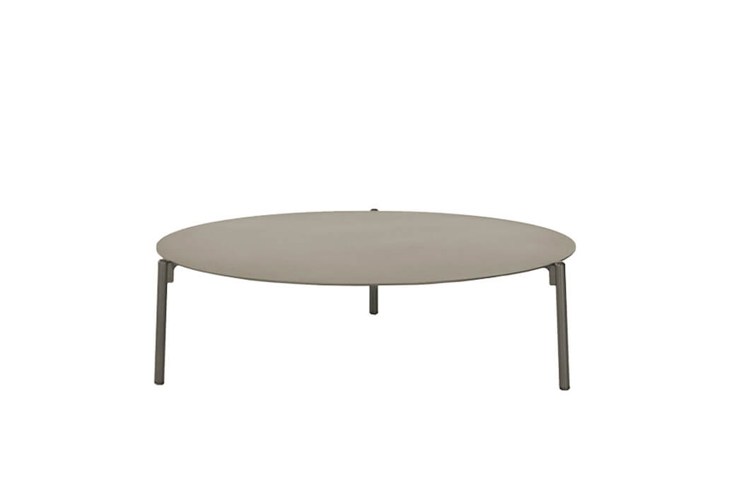 Ambience ogrodowy stolik kawowy z aluminium champagne szarobeżowy duży large 103 cm Twoja Siesta meble ogrodowe aluminium
