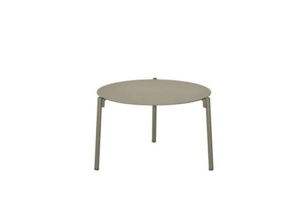 Ambience ogrodowy stolik kawowy z aluminium champagne szarobeżowy średni medium 60 cm Twoja Siesta meble ogrodowe aluminium
