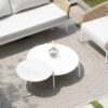 Ambience ogrodowy stolik kawowy z aluminium stoliki białe duży średni Twoja Siesta meble ogrodowe aluminium