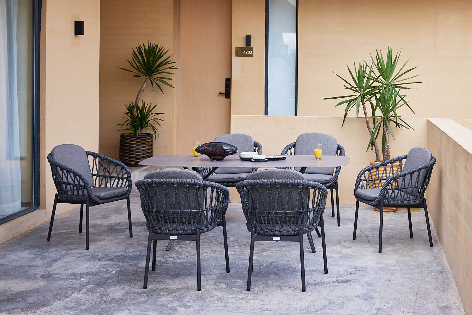 Grinta zestaw ogrodowy stołowy 6 osobowy meble ogrodowe aluminiowe Twojasiesta