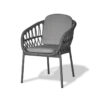 Grinta zestaw ogrodowy stołowy krzesło ogrodowe plecione szare meble ogrodowe Twojasiesta
