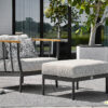 Condor ekskluzywny zestaw wypoczynkowy z aluminium wygodny fotel na taras otomana podnóżek Apple Bee nowoczesne meble ogrodowe