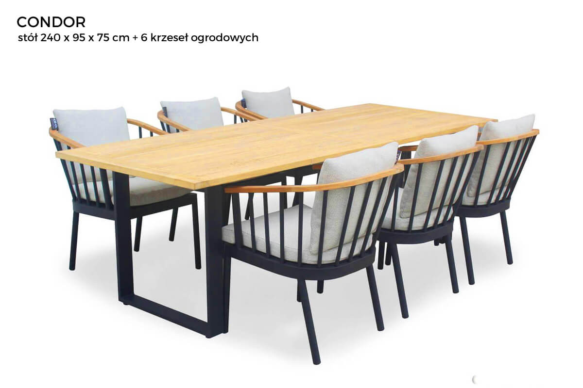 Condor luksusowy zestaw stołowy ogrodowy, wariant 68401 Apple Bee