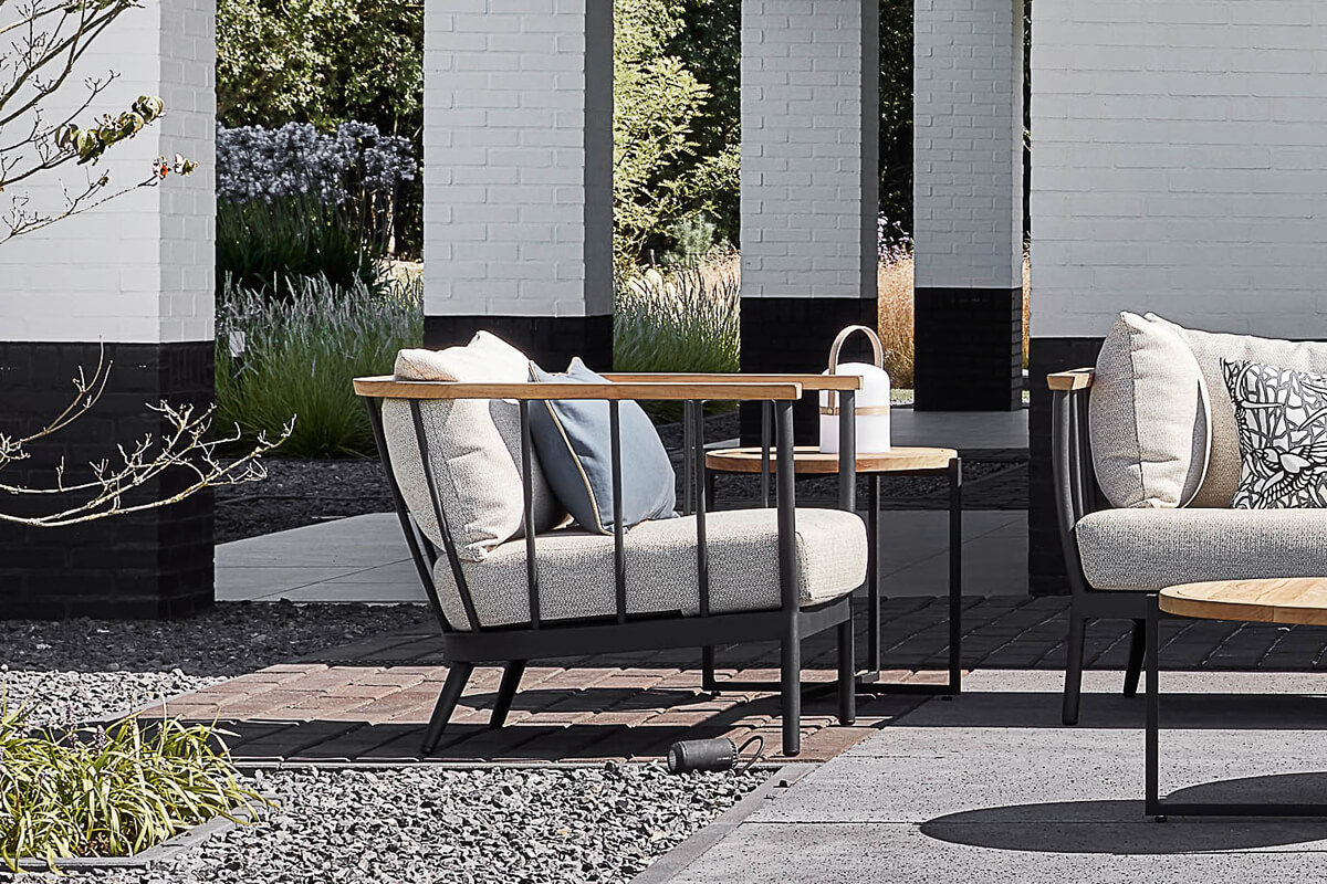 Condor wygodny fotel ogrodowy aluminium teak podłokietniki Apple Bee elegnckie meble ogrodowe