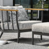 Condor wygodny fotel ogrodowy aluminium teak podnóżek Apple Bee luksusowe meble ogrodowe