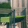 Jakarta zestaw stołowy do ogrodu dla 4 osób stół zielone krzesła ogrodowe sztapla lina Apple Bee zestawy ogrodowe premium