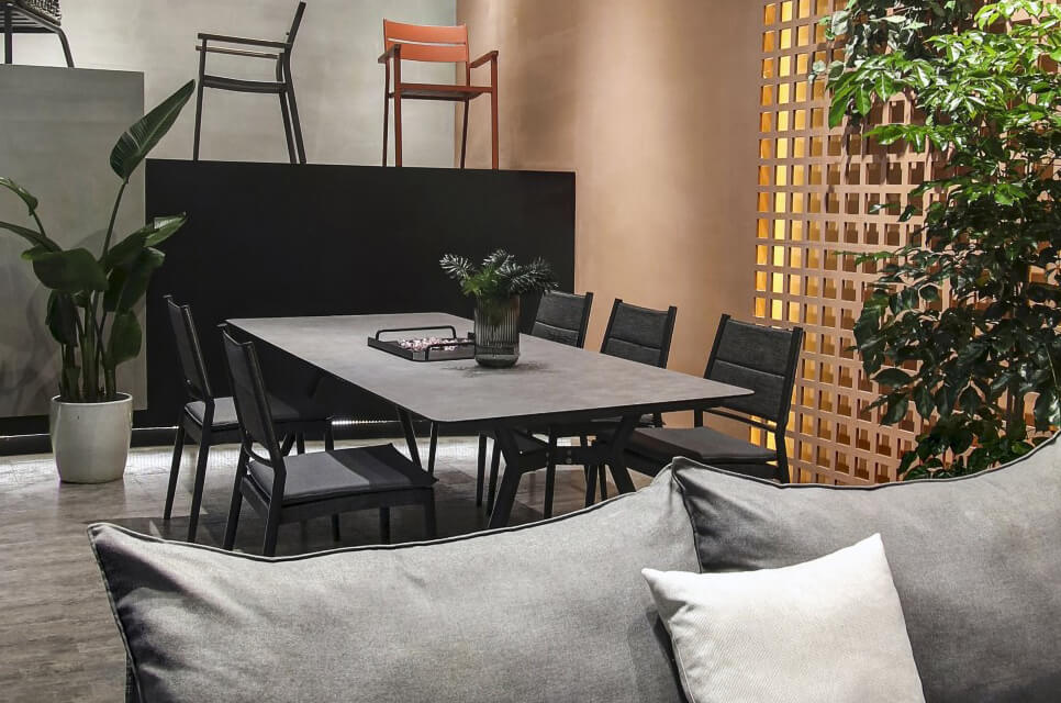 Milan meble ogrodowe zestaw stołowy stół krzesła ogrodowe Twoja Siesta aluminiowe meble do ogrodu