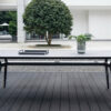 Milan meble ogrodowe zestaw stołowy aluminiowy stół ogrodowy szary szklany blat Twoja Siesta aluminiowe meble ogrodowe