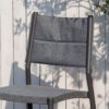 Milan szare krzesło ogrodowe aluminium textilene Twoja Siesta meble ogrodowe aluminiowe