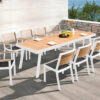 York zestaw mebli ogrodowych biały dla 10 osób stół ogrodowy krzesła aluminium białe Higold zestaw ogrodowy