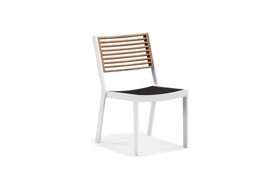 York zestaw mebli ogrodowych biały krzesło ogrodowe aluminium teak Higold meble ogrodowe aluminium