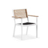 York zestaw mebli ogrodowych stół i krzesła białe krzesło ogrodowe podłokietniki Higold zestaw ogrodowy