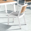 York białe krzesło ogrodowe aluminium teak Higold nowoczesne meble ogrodowe