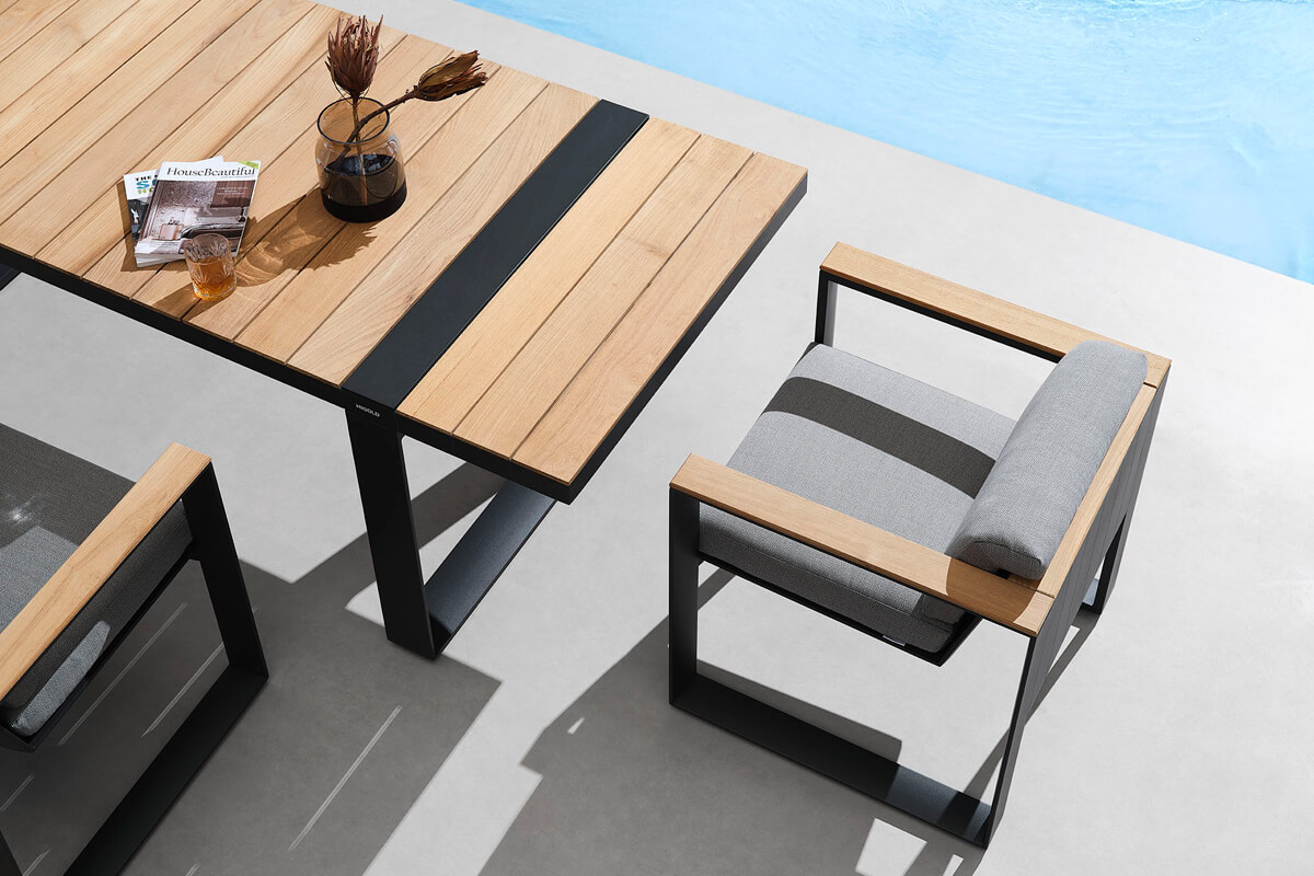 Cambusa meble ogrodowe zestaw stołowy 6 osobowy Higold meble ogrodowe aluminium