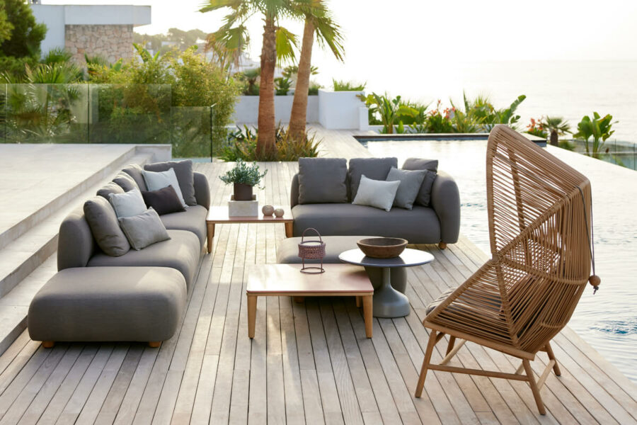 Capture sofa ogrodowa 2 osobowa bez podłokietnika meble ogrodowe tekstylne Cane-line